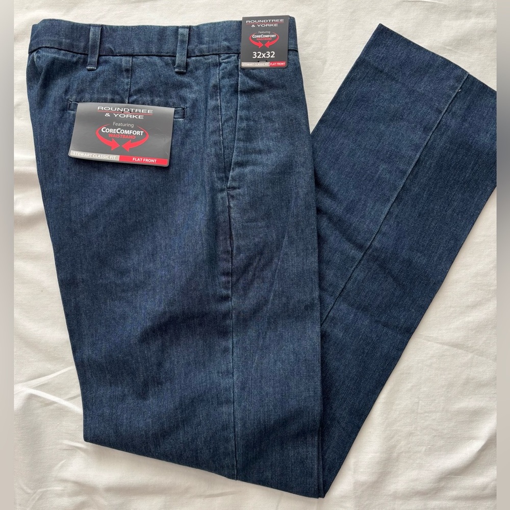 Men’sFlat Front Blue Stewart Classic Fit Jeans NWT